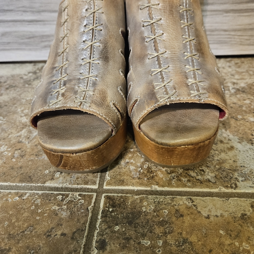 Free People Bed Stu Fontella Platform Clog Sandal  Tan Rustic - Picture 10 of 14